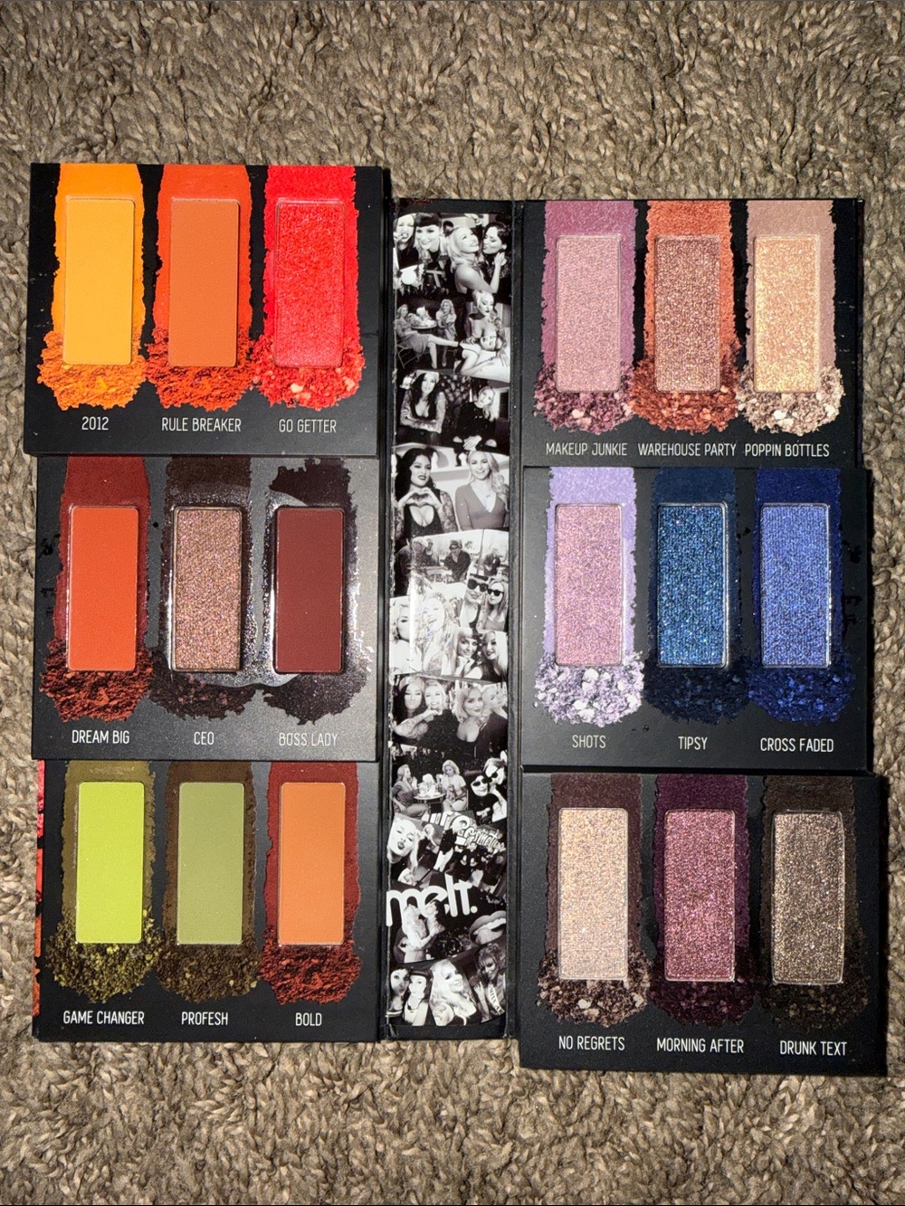 Melt impulsive Eyeshadow Palette lightly swatched no box